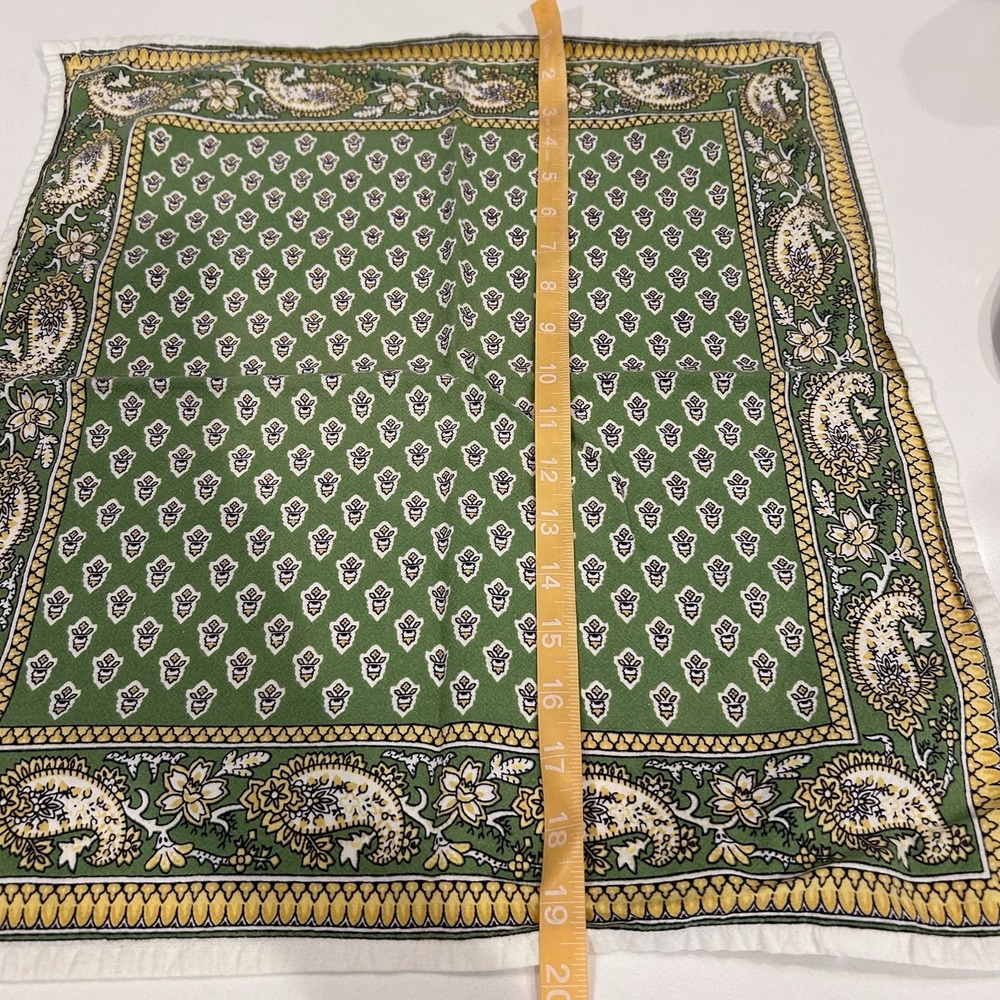 Williams Sonoma Set 6 Vintage Green Yellow French Country Cottage Napkins 19x17" - Picture 4 of 6